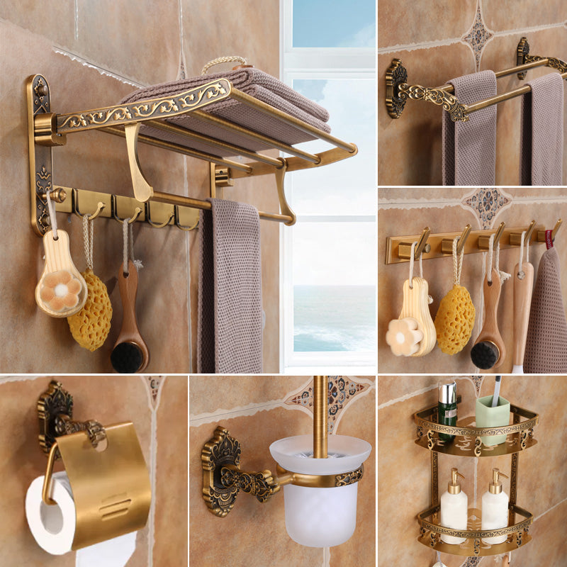 Brass Accessories Hardware Set Traditional Bathroom Accessories Hardware Set 6-Piece Set (Toilet Paper Holder) Clearhalo 'Bathroom Hardware Sets' 'Bathroom Hardware' 'Bathroom Remodel & Bathroom Fixtures' 'bathroom_hardware_sets' 'Home Improvement' 'home_improvement' 'home_improvement_bathroom_hardware_sets' 7116195