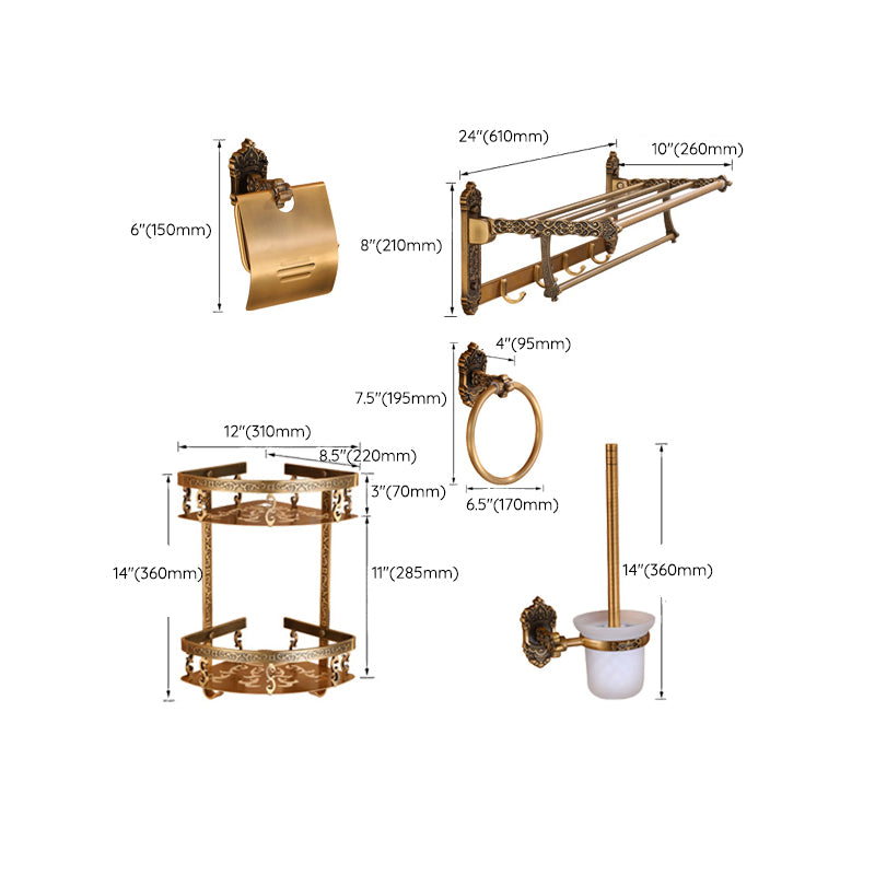 Brass Accessories Hardware Set Traditional Bathroom Accessories Hardware Set Clearhalo 'Bathroom Hardware Sets' 'Bathroom Hardware' 'Bathroom Remodel & Bathroom Fixtures' 'bathroom_hardware_sets' 'Home Improvement' 'home_improvement' 'home_improvement_bathroom_hardware_sets' 7116197