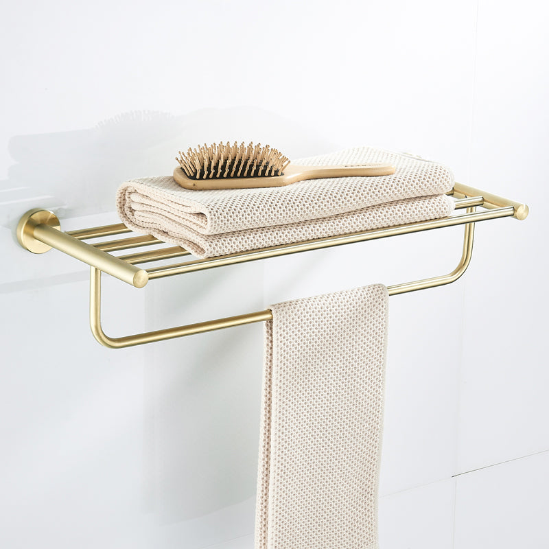 Traditional Brushed Brass Bathroom Accessory As Individual Or As a Set in Metal Clearhalo 'Bathroom Hardware Sets' 'Bathroom Hardware' 'Bathroom Remodel & Bathroom Fixtures' 'bathroom_hardware_sets' 'Home Improvement' 'home_improvement' 'home_improvement_bathroom_hardware_sets' 7116240