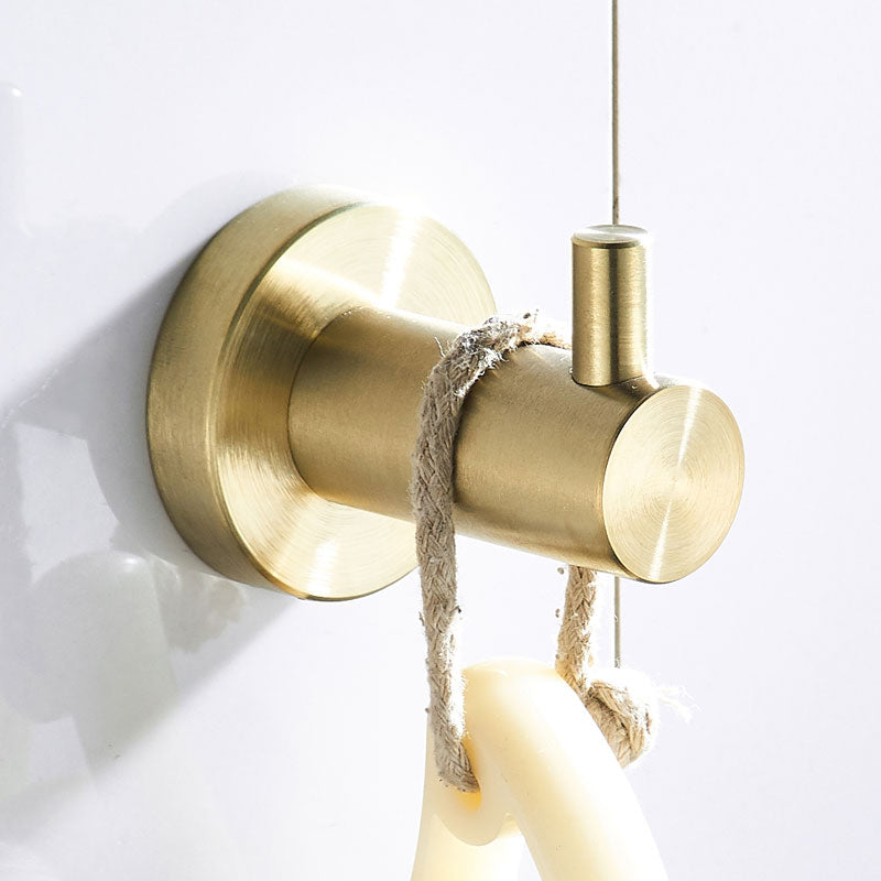 Traditional Brushed Brass Bathroom Accessory As Individual Or As a Set in Metal Towel Robe Hook Clearhalo 'Bathroom Hardware Sets' 'Bathroom Hardware' 'Bathroom Remodel & Bathroom Fixtures' 'bathroom_hardware_sets' 'Home Improvement' 'home_improvement' 'home_improvement_bathroom_hardware_sets' 7116242