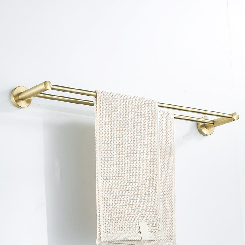 Traditional Brushed Brass Bathroom Accessory As Individual Or As a Set in Metal Clearhalo 'Bathroom Hardware Sets' 'Bathroom Hardware' 'Bathroom Remodel & Bathroom Fixtures' 'bathroom_hardware_sets' 'Home Improvement' 'home_improvement' 'home_improvement_bathroom_hardware_sets' 7116243