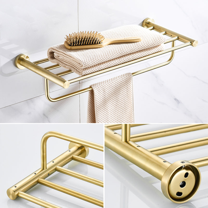 Traditional Brushed Brass Bathroom Accessory As Individual Or As a Set in Metal Clearhalo 'Bathroom Hardware Sets' 'Bathroom Hardware' 'Bathroom Remodel & Bathroom Fixtures' 'bathroom_hardware_sets' 'Home Improvement' 'home_improvement' 'home_improvement_bathroom_hardware_sets' 7116245