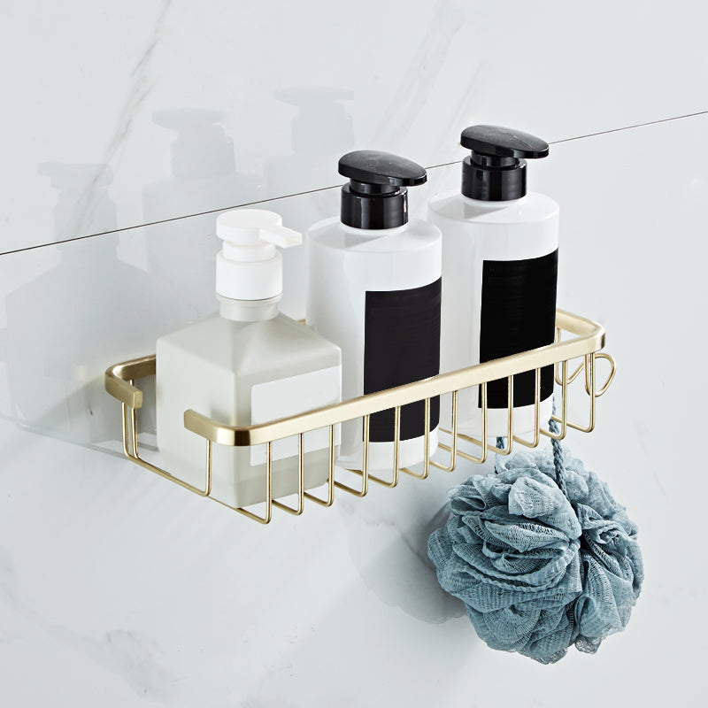 Traditional Brushed Brass Bathroom Accessory As Individual Or As a Set in Metal Bath Shelf Clearhalo 'Bathroom Hardware Sets' 'Bathroom Hardware' 'Bathroom Remodel & Bathroom Fixtures' 'bathroom_hardware_sets' 'Home Improvement' 'home_improvement' 'home_improvement_bathroom_hardware_sets' 7116250