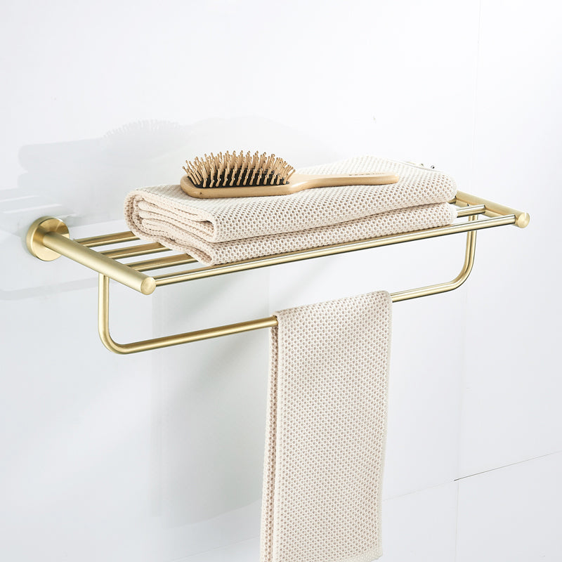 Traditional Brushed Brass Bathroom Accessory As Individual Or As a Set in Metal Towel Rack Clearhalo 'Bathroom Hardware Sets' 'Bathroom Hardware' 'Bathroom Remodel & Bathroom Fixtures' 'bathroom_hardware_sets' 'Home Improvement' 'home_improvement' 'home_improvement_bathroom_hardware_sets' 7116252
