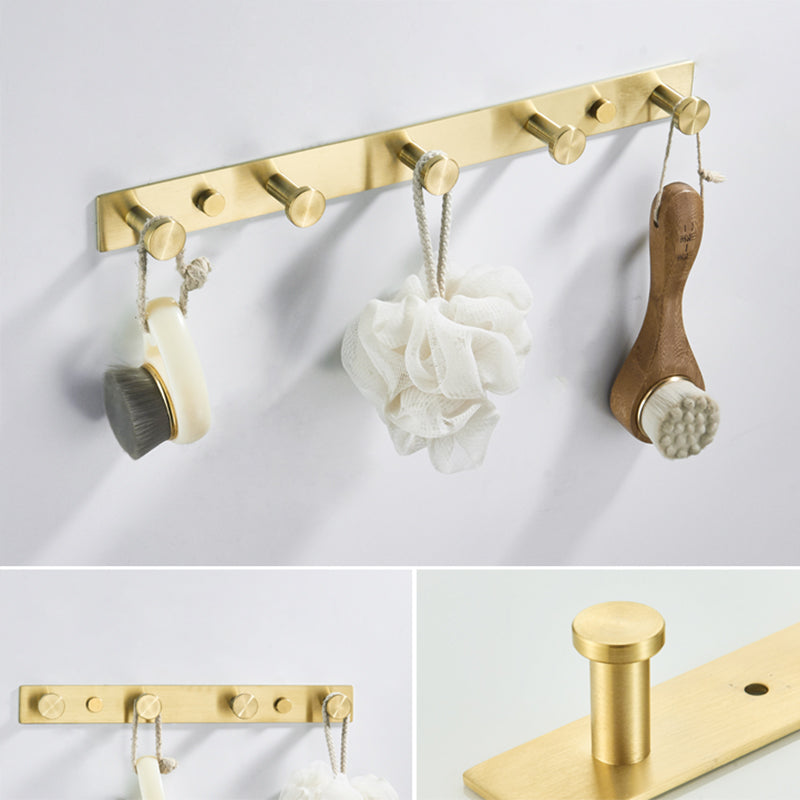 Traditional Brushed Brass Bathroom Accessory As Individual Or As a Set in Metal Clearhalo 'Bathroom Hardware Sets' 'Bathroom Hardware' 'Bathroom Remodel & Bathroom Fixtures' 'bathroom_hardware_sets' 'Home Improvement' 'home_improvement' 'home_improvement_bathroom_hardware_sets' 7116254