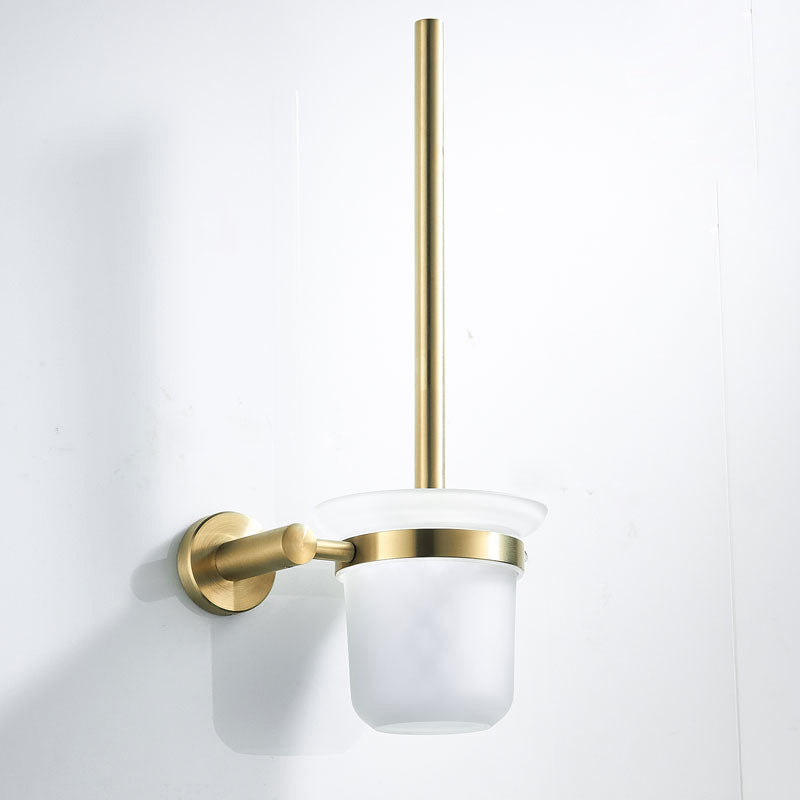 Traditional Brushed Brass Bathroom Accessory As Individual Or As a Set in Metal Toilet Brush Clearhalo 'Bathroom Hardware Sets' 'Bathroom Hardware' 'Bathroom Remodel & Bathroom Fixtures' 'bathroom_hardware_sets' 'Home Improvement' 'home_improvement' 'home_improvement_bathroom_hardware_sets' 7116255