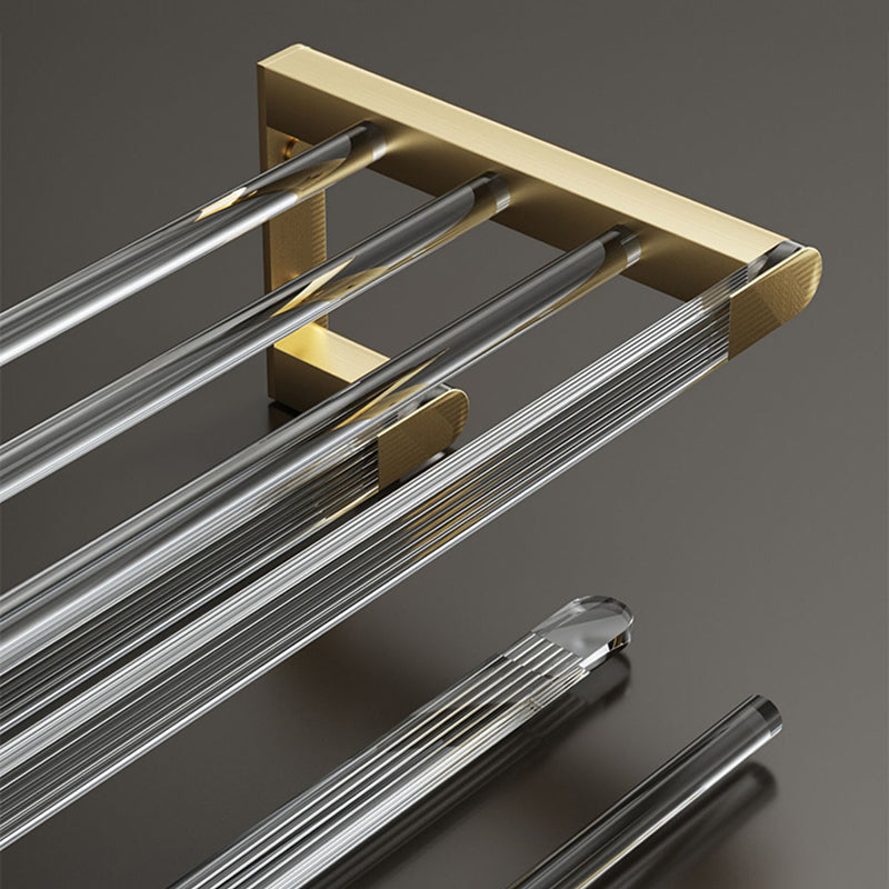 Modern Bathroom Accessory Set in Gold Metal and Acrylic Bath Hardware Set Clearhalo 'Bathroom Hardware Sets' 'Bathroom Hardware' 'Bathroom Remodel & Bathroom Fixtures' 'bathroom_hardware_sets' 'Home Improvement' 'home_improvement' 'home_improvement_bathroom_hardware_sets' 7116288