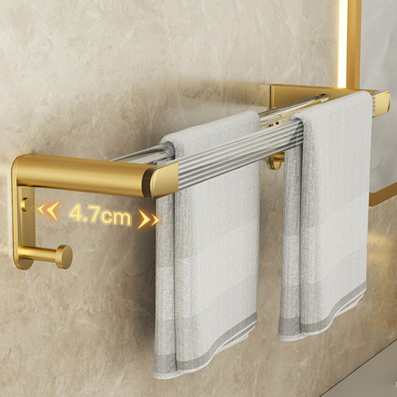 Modern Bathroom Accessory Set in Gold Metal and Acrylic Bath Hardware Set Clearhalo 'Bathroom Hardware Sets' 'Bathroom Hardware' 'Bathroom Remodel & Bathroom Fixtures' 'bathroom_hardware_sets' 'Home Improvement' 'home_improvement' 'home_improvement_bathroom_hardware_sets' 7116291