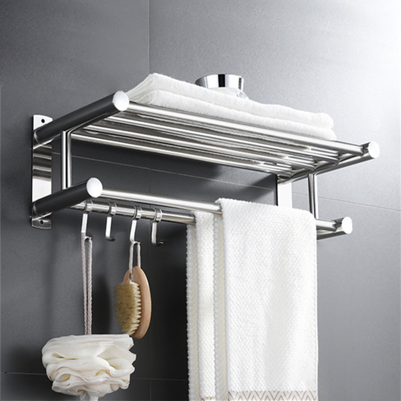 Contemporary Metal Bathroom Accessory As Individual Or As a Set with Paper Holder Light Silver Towel Rack (28"L) Clearhalo 'Bathroom Hardware Sets' 'Bathroom Hardware' 'Bathroom Remodel & Bathroom Fixtures' 'bathroom_hardware_sets' 'Home Improvement' 'home_improvement' 'home_improvement_bathroom_hardware_sets' 7116346