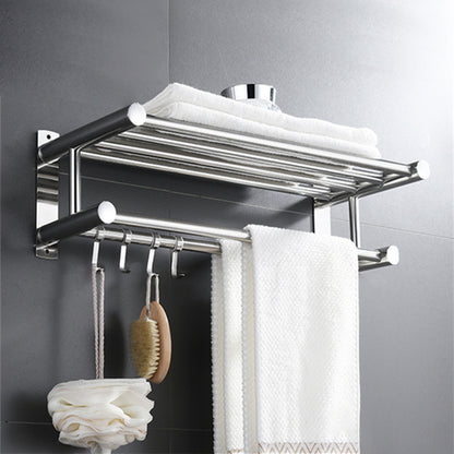Contemporary Metal Bathroom Accessory As Individual Or As a Set with Paper Holder Light Silver Towel Rack (28"L) Clearhalo 'Bathroom Hardware Sets' 'Bathroom Hardware' 'Bathroom Remodel & Bathroom Fixtures' 'bathroom_hardware_sets' 'Home Improvement' 'home_improvement' 'home_improvement_bathroom_hardware_sets' 7116346
