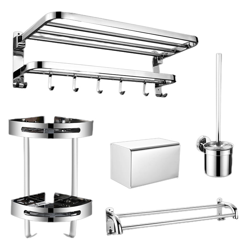 Contemporary Metal Bathroom Accessory As Individual Or As a Set with Paper Holder Clearhalo 'Bathroom Hardware Sets' 'Bathroom Hardware' 'Bathroom Remodel & Bathroom Fixtures' 'bathroom_hardware_sets' 'Home Improvement' 'home_improvement' 'home_improvement_bathroom_hardware_sets' 7116354