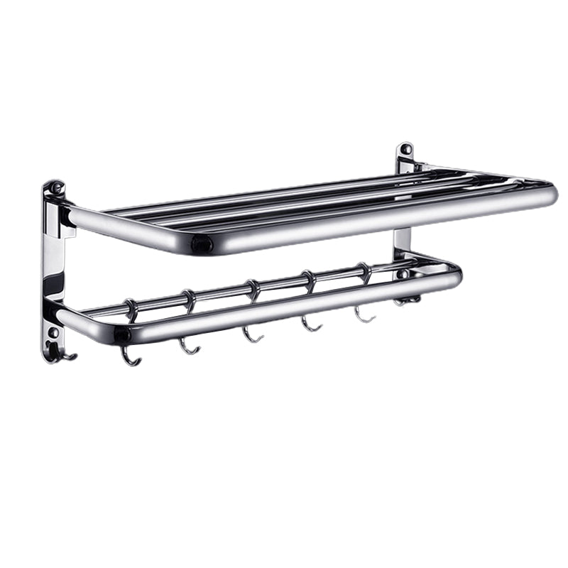 Contemporary Bathroom Accessories Hardware Set in Silver with Towel Bar Clearhalo 'Bathroom Hardware Sets' 'Bathroom Hardware' 'Bathroom Remodel & Bathroom Fixtures' 'bathroom_hardware_sets' 'Home Improvement' 'home_improvement' 'home_improvement_bathroom_hardware_sets' 7116371
