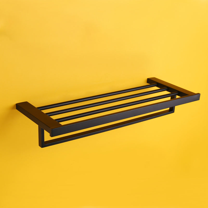 Modern Bathroom Accessories Hardware Set Black Bathroom Accessories Hardware Set Double Layer Towel Rack (24"L) Clearhalo 'Bathroom Hardware Sets' 'Bathroom Hardware' 'Bathroom Remodel & Bathroom Fixtures' 'bathroom_hardware_sets' 'Home Improvement' 'home_improvement' 'home_improvement_bathroom_hardware_sets' 7116415