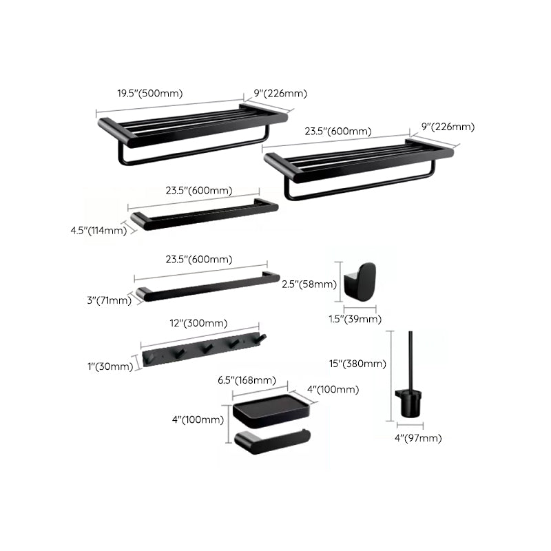 Modern Bathroom Accessories Hardware Set Black Bathroom Hardware Set Clearhalo 'Bathroom Hardware Sets' 'Bathroom Hardware' 'Bathroom Remodel & Bathroom Fixtures' 'bathroom_hardware_sets' 'Home Improvement' 'home_improvement' 'home_improvement_bathroom_hardware_sets' 7116466