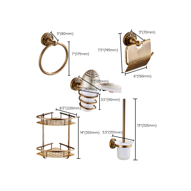 Traditional Bathroom Accessories Hardware Set Brass Bathroom Hardware Clearhalo 'Bathroom Hardware Sets' 'Bathroom Hardware' 'Bathroom Remodel & Bathroom Fixtures' 'bathroom_hardware_sets' 'Home Improvement' 'home_improvement' 'home_improvement_bathroom_hardware_sets' 7116533