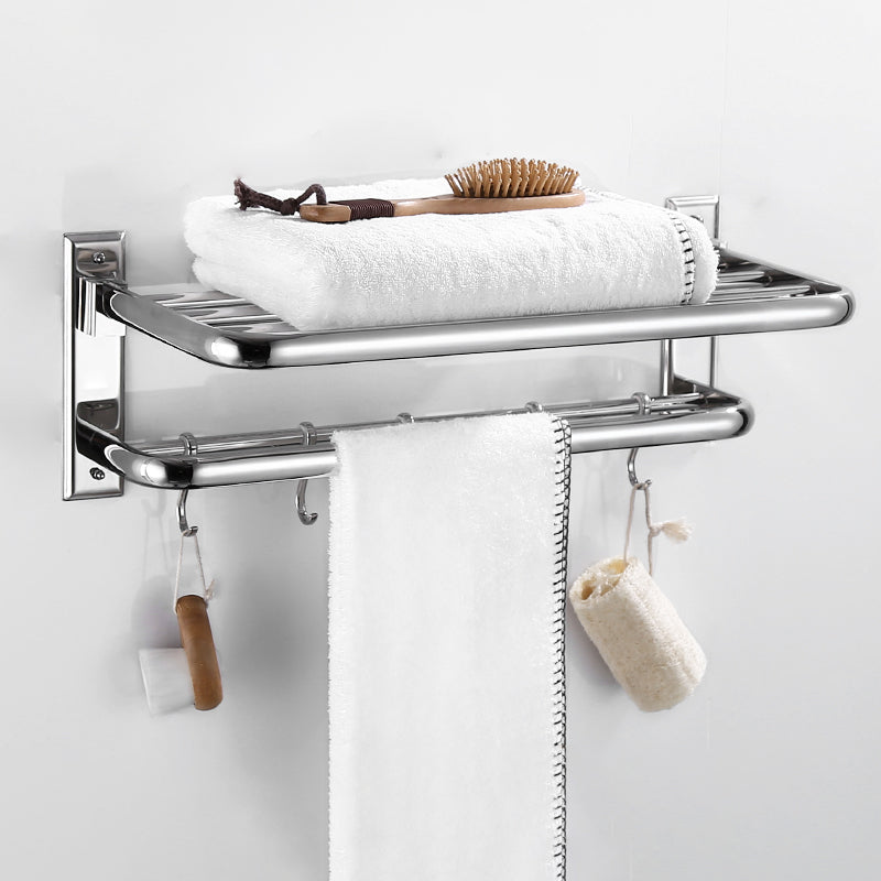 Silver Contemporary Bathroom Accessory As Individual Or As a Set Silver Towel Rack (20"L) Clearhalo 'Bathroom Hardware Sets' 'Bathroom Hardware' 'Bathroom Remodel & Bathroom Fixtures' 'bathroom_hardware_sets' 'Home Improvement' 'home_improvement' 'home_improvement_bathroom_hardware_sets' 7116542