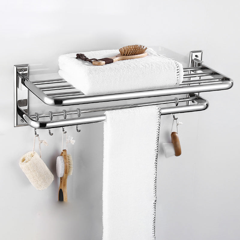 Silver Contemporary Bathroom Accessory As Individual Or As a Set Silver Towel Rack (24"L) Clearhalo 'Bathroom Hardware Sets' 'Bathroom Hardware' 'Bathroom Remodel & Bathroom Fixtures' 'bathroom_hardware_sets' 'Home Improvement' 'home_improvement' 'home_improvement_bathroom_hardware_sets' 7116543
