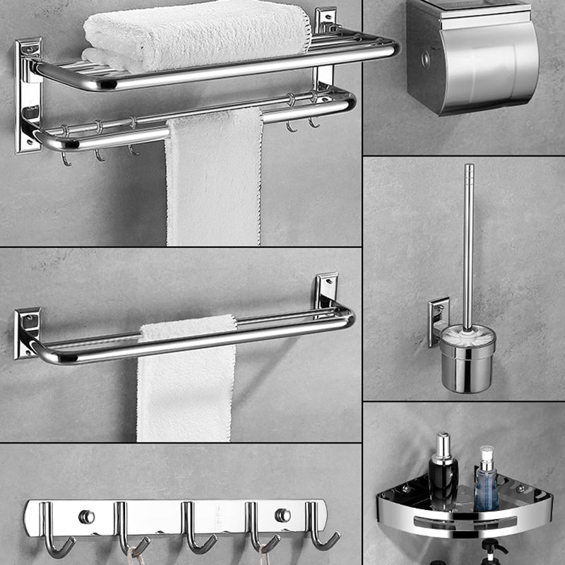 Silver Contemporary Bathroom Accessory As Individual Or As a Set Clearhalo 'Bathroom Hardware Sets' 'Bathroom Hardware' 'Bathroom Remodel & Bathroom Fixtures' 'bathroom_hardware_sets' 'Home Improvement' 'home_improvement' 'home_improvement_bathroom_hardware_sets' 7116552