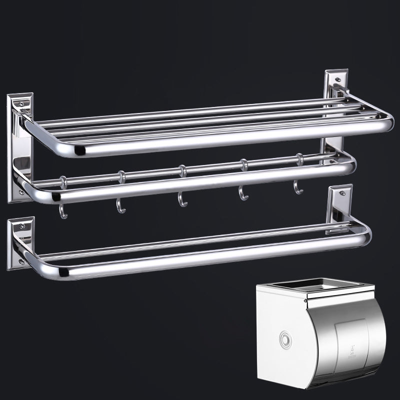 Silver Contemporary Bathroom Accessory As Individual Or As a Set Silver 3-Piece Set Clearhalo 'Bathroom Hardware Sets' 'Bathroom Hardware' 'Bathroom Remodel & Bathroom Fixtures' 'bathroom_hardware_sets' 'Home Improvement' 'home_improvement' 'home_improvement_bathroom_hardware_sets' 7116555