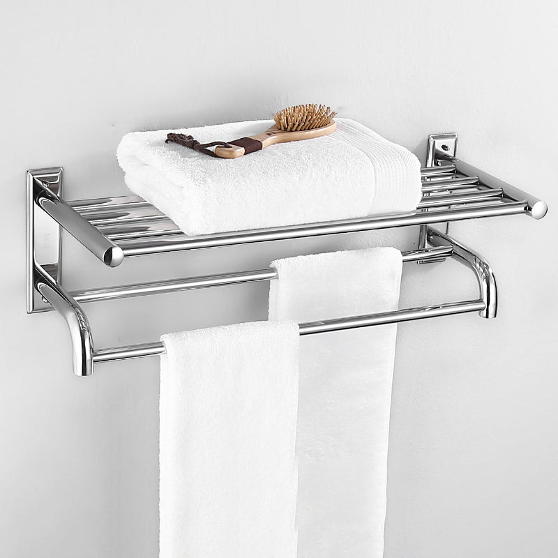 Silver Contemporary Bathroom Accessory As Individual Or As a Set Light Silver Towel Rack (24"L) Clearhalo 'Bathroom Hardware Sets' 'Bathroom Hardware' 'Bathroom Remodel & Bathroom Fixtures' 'bathroom_hardware_sets' 'Home Improvement' 'home_improvement' 'home_improvement_bathroom_hardware_sets' 7116558