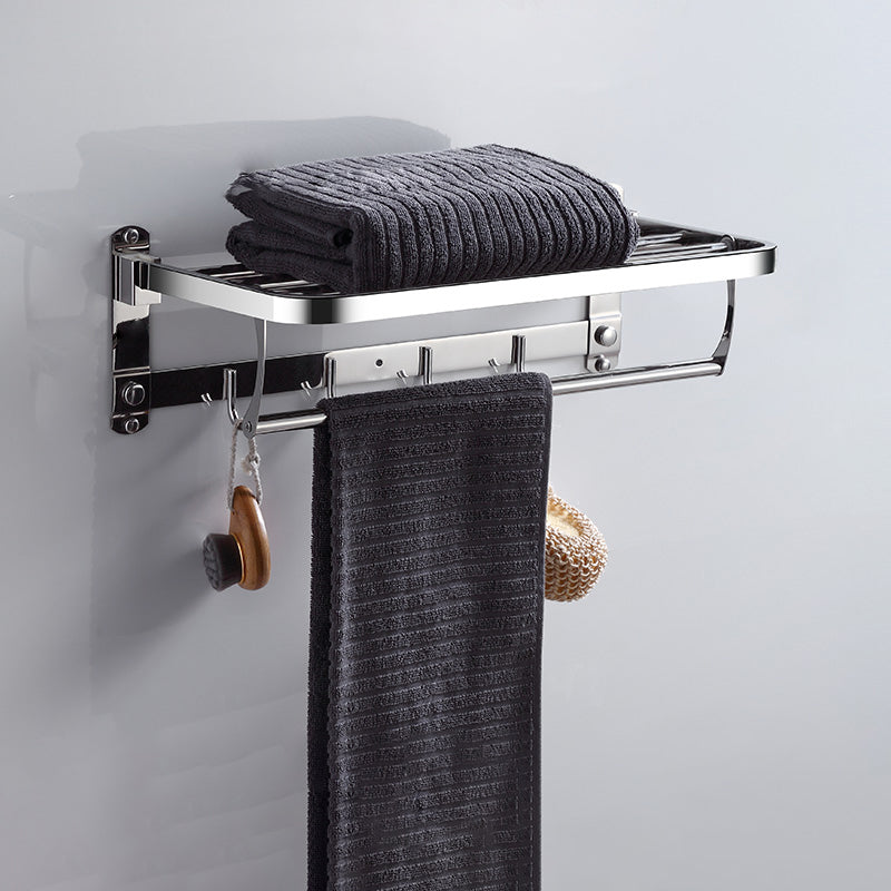 Modern Bathroom Accessories Hardware Set Silver Bathroom Hardware Towel Rack (19"L) Clearhalo 'Bathroom Hardware Sets' 'Bathroom Hardware' 'Bathroom Remodel & Bathroom Fixtures' 'bathroom_hardware_sets' 'Home Improvement' 'home_improvement' 'home_improvement_bathroom_hardware_sets' 7116570