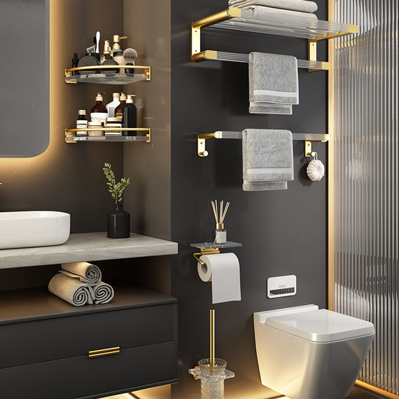 6 Piece Bathroom Accessory Set in Gold Metal Bath Hardware Set Clearhalo 'Bathroom Hardware Sets' 'Bathroom Hardware' 'Bathroom Remodel & Bathroom Fixtures' 'bathroom_hardware_sets' 'Home Improvement' 'home_improvement' 'home_improvement_bathroom_hardware_sets' 7116694