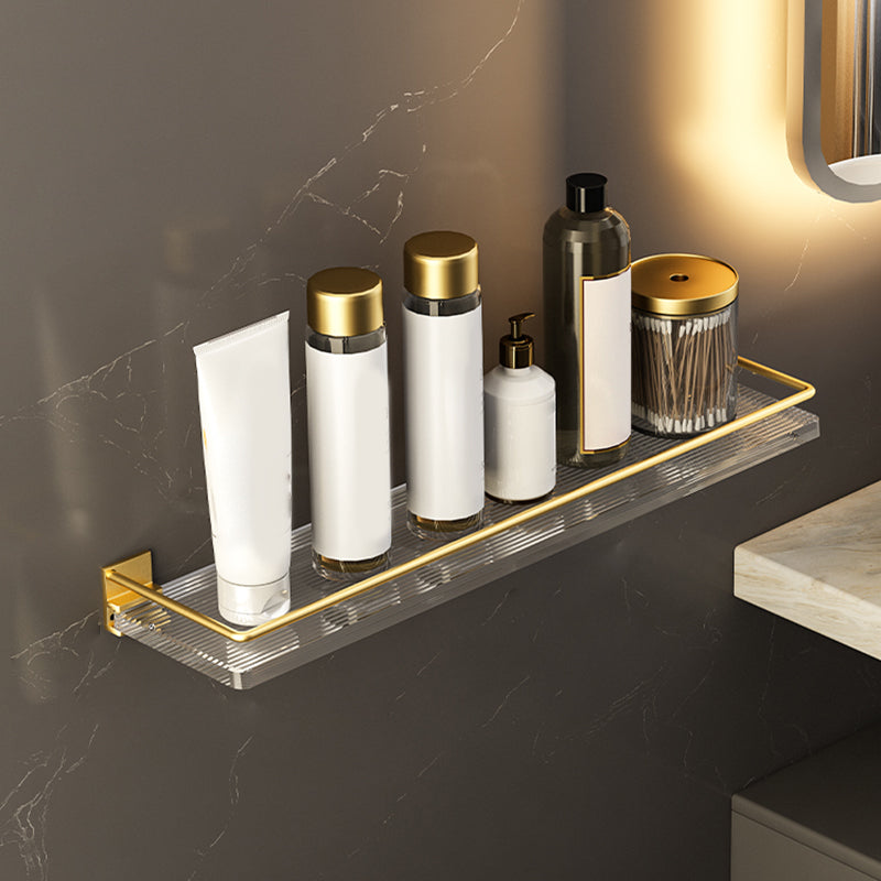 6 Piece Bathroom Accessory Set in Gold Metal Bath Hardware Set Bath Shelf (20"L ) Clearhalo 'Bathroom Hardware Sets' 'Bathroom Hardware' 'Bathroom Remodel & Bathroom Fixtures' 'bathroom_hardware_sets' 'Home Improvement' 'home_improvement' 'home_improvement_bathroom_hardware_sets' 7116708