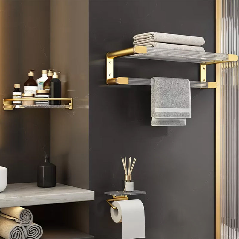 6 Piece Bathroom Accessory Set in Gold Metal Bath Hardware Set 3-Piece Set (Toilet Paper Holder) Clearhalo 'Bathroom Hardware Sets' 'Bathroom Hardware' 'Bathroom Remodel & Bathroom Fixtures' 'bathroom_hardware_sets' 'Home Improvement' 'home_improvement' 'home_improvement_bathroom_hardware_sets' 7116717