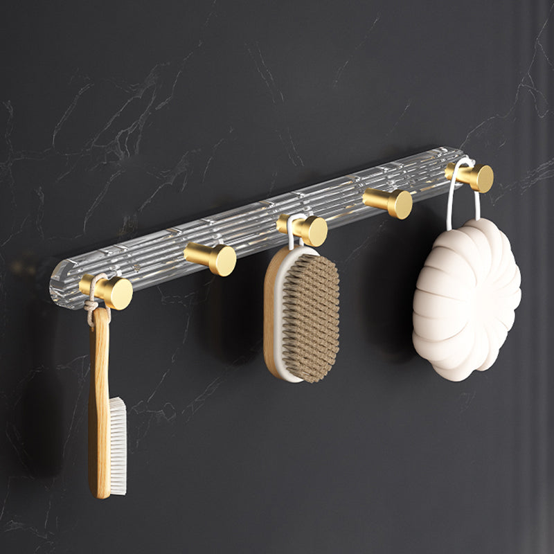 6 Piece Bathroom Accessory Set in Gold Metal Bath Hardware Set Row Hook (5 Rows) Clearhalo 'Bathroom Hardware Sets' 'Bathroom Hardware' 'Bathroom Remodel & Bathroom Fixtures' 'bathroom_hardware_sets' 'Home Improvement' 'home_improvement' 'home_improvement_bathroom_hardware_sets' 7116718