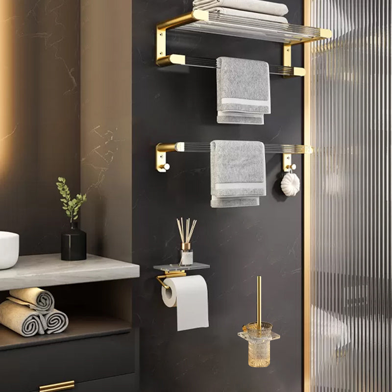 6 Piece Bathroom Accessory Set in Gold Metal Bath Hardware Set 4-Piece Set Clearhalo 'Bathroom Hardware Sets' 'Bathroom Hardware' 'Bathroom Remodel & Bathroom Fixtures' 'bathroom_hardware_sets' 'Home Improvement' 'home_improvement' 'home_improvement_bathroom_hardware_sets' 7116721