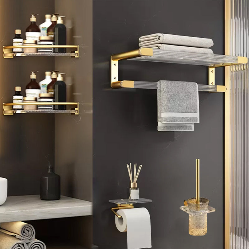 6 Piece Bathroom Accessory Set in Gold Metal Bath Hardware Set 5 piece Set Clearhalo 'Bathroom Hardware Sets' 'Bathroom Hardware' 'Bathroom Remodel & Bathroom Fixtures' 'bathroom_hardware_sets' 'Home Improvement' 'home_improvement' 'home_improvement_bathroom_hardware_sets' 7116723