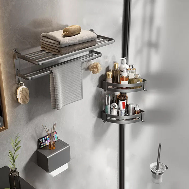 Modern Bathroom Accessories Hardware Set Grey Bathroom Hardware 5-Piece Set (Toilet Brush) Clearhalo 'Bathroom Hardware Sets' 'Bathroom Hardware' 'Bathroom Remodel & Bathroom Fixtures' 'bathroom_hardware_sets' 'Home Improvement' 'home_improvement' 'home_improvement_bathroom_hardware_sets' 7116759