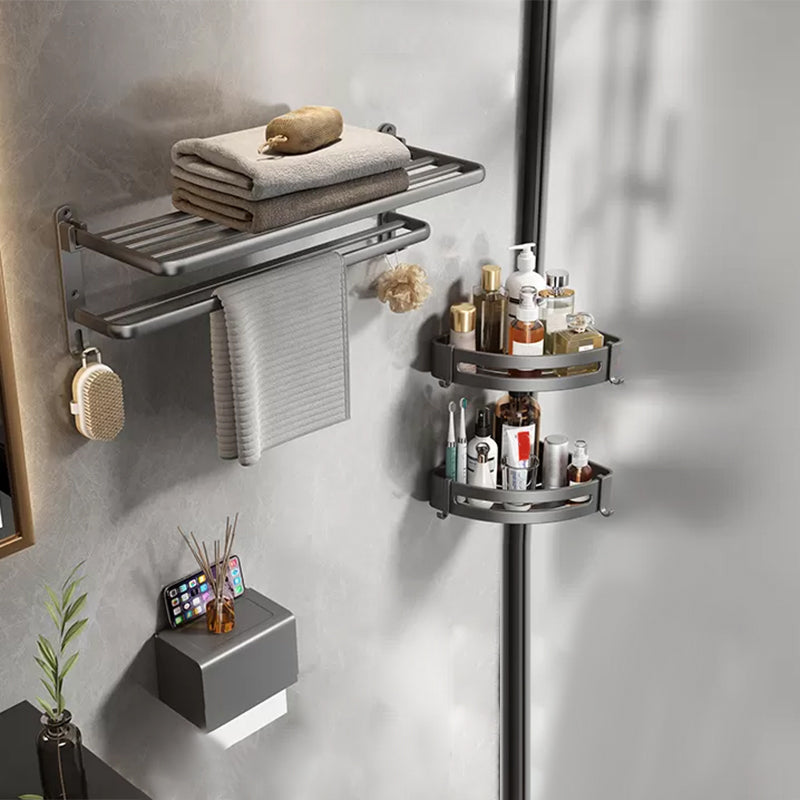 Modern Bathroom Accessories Hardware Set Grey Bathroom Hardware 4-Piece Set (Toilet Paper Holder) Clearhalo 'Bathroom Hardware Sets' 'Bathroom Hardware' 'Bathroom Remodel & Bathroom Fixtures' 'bathroom_hardware_sets' 'Home Improvement' 'home_improvement' 'home_improvement_bathroom_hardware_sets' 7116763