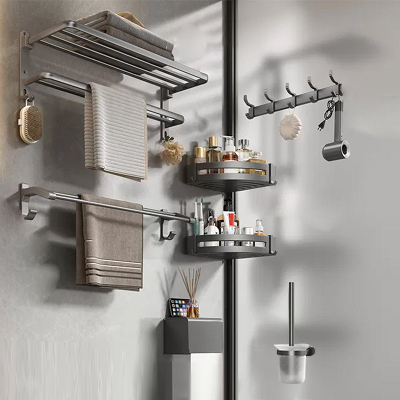 Modern Bathroom Accessories Hardware Set Grey Bathroom Hardware 7-Piece Set Clearhalo 'Bathroom Hardware Sets' 'Bathroom Hardware' 'Bathroom Remodel & Bathroom Fixtures' 'bathroom_hardware_sets' 'Home Improvement' 'home_improvement' 'home_improvement_bathroom_hardware_sets' 7116766