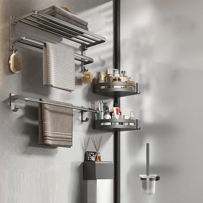 Modern Bathroom Accessories Hardware Set Grey Bathroom Hardware 6-Piece Set Clearhalo 'Bathroom Hardware Sets' 'Bathroom Hardware' 'Bathroom Remodel & Bathroom Fixtures' 'bathroom_hardware_sets' 'Home Improvement' 'home_improvement' 'home_improvement_bathroom_hardware_sets' 7116769