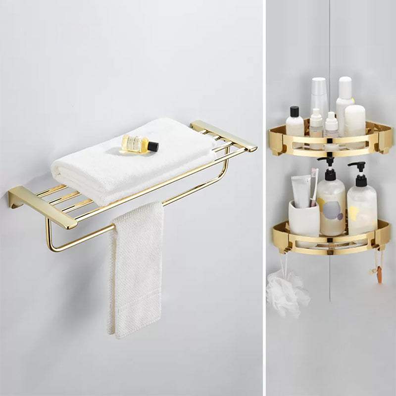 Modern Bathroom Accessories Hardware Set Gold Bathroom Hardware 3-Piece Set (Triangle Bath Shelf) Clearhalo 'Bathroom Hardware Sets' 'Bathroom Hardware' 'Bathroom Remodel & Bathroom Fixtures' 'bathroom_hardware_sets' 'Home Improvement' 'home_improvement' 'home_improvement_bathroom_hardware_sets' 7116784