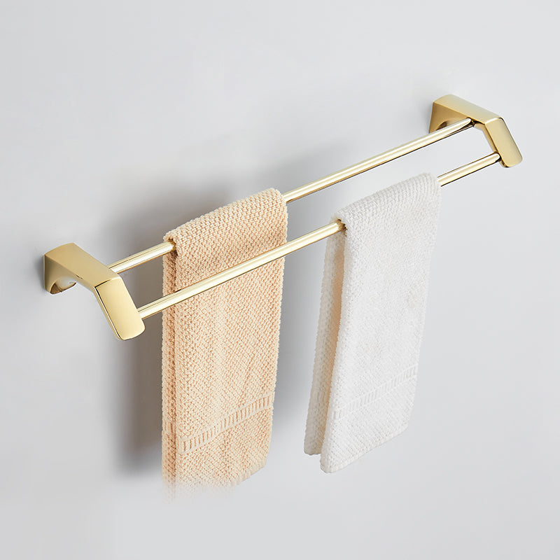 Modern Bathroom Accessories Hardware Set Gold Bathroom Hardware Double Bars Towel Bar (24"L) Clearhalo 'Bathroom Hardware Sets' 'Bathroom Hardware' 'Bathroom Remodel & Bathroom Fixtures' 'bathroom_hardware_sets' 'Home Improvement' 'home_improvement' 'home_improvement_bathroom_hardware_sets' 7116792