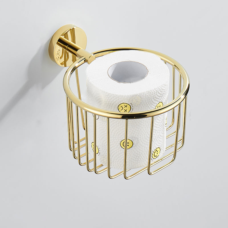 Modern Bathroom Accessories Hardware Set Gold Bathroom Hardware Tissue Basket Clearhalo 'Bathroom Hardware Sets' 'Bathroom Hardware' 'Bathroom Remodel & Bathroom Fixtures' 'bathroom_hardware_sets' 'Home Improvement' 'home_improvement' 'home_improvement_bathroom_hardware_sets' 7116794