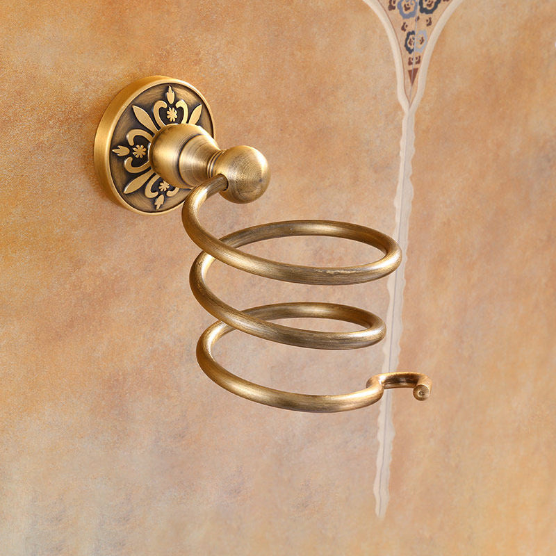 Traditional Vintage Brass Bathroom Accessory As Individual Or As a Set Brass Hair Dryer Holder Clearhalo 'Bathroom Hardware Sets' 'Bathroom Hardware' 'Bathroom Remodel & Bathroom Fixtures' 'bathroom_hardware_sets' 'Home Improvement' 'home_improvement' 'home_improvement_bathroom_hardware_sets' 7116892