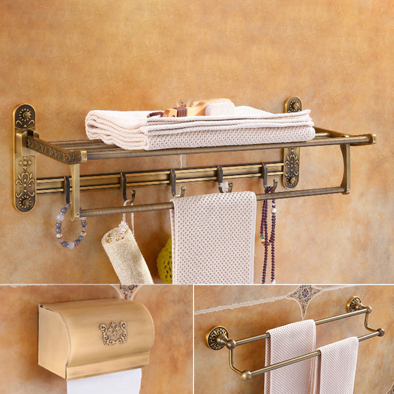 Traditional Vintage Brass Bathroom Accessory As Individual Or As a Set Brass 3-Piece Set (Towel Rack) Clearhalo 'Bathroom Hardware Sets' 'Bathroom Hardware' 'Bathroom Remodel & Bathroom Fixtures' 'bathroom_hardware_sets' 'Home Improvement' 'home_improvement' 'home_improvement_bathroom_hardware_sets' 7116903