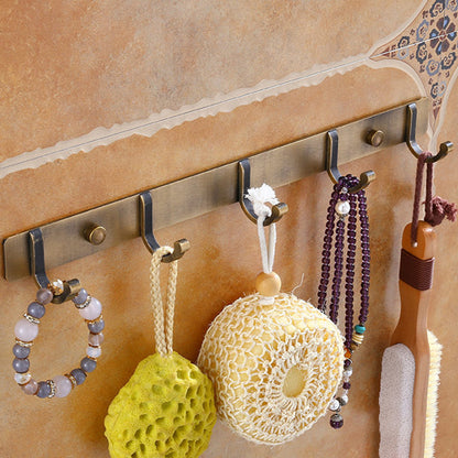 Traditional Vintage Brass Bathroom Accessory As Individual Or As a Set Brown Towel Robe Hook (Row Hooks) Clearhalo 'Bathroom Hardware Sets' 'Bathroom Hardware' 'Bathroom Remodel & Bathroom Fixtures' 'bathroom_hardware_sets' 'Home Improvement' 'home_improvement' 'home_improvement_bathroom_hardware_sets' 7116907