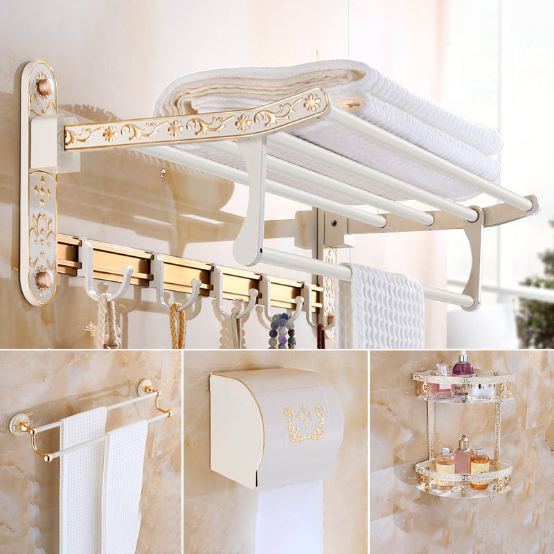 Traditional Metal Bathroom Accessory As Individual Or As a Set White 4-Piece Set (Toilet Paper Holder) Clearhalo 'Bathroom Hardware Sets' 'Bathroom Hardware' 'Bathroom Remodel & Bathroom Fixtures' 'bathroom_hardware_sets' 'Home Improvement' 'home_improvement' 'home_improvement_bathroom_hardware_sets' 7116915