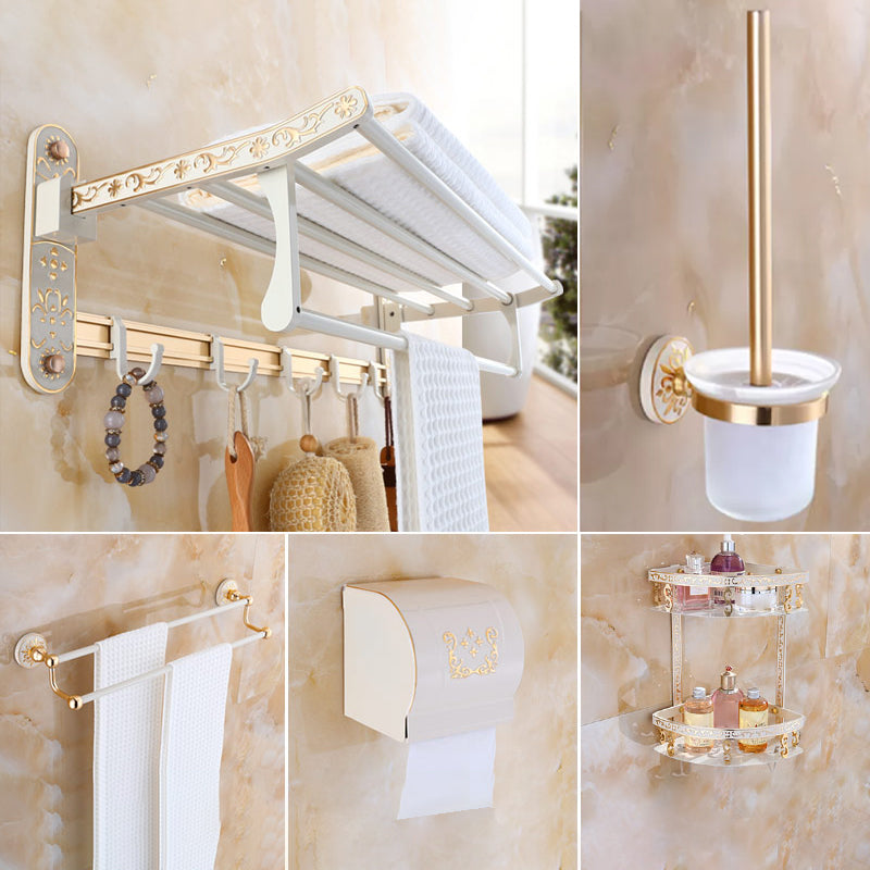 Traditional Metal Bathroom Accessory As Individual Or As a Set White 5 piece Set Clearhalo 'Bathroom Hardware Sets' 'Bathroom Hardware' 'Bathroom Remodel & Bathroom Fixtures' 'bathroom_hardware_sets' 'Home Improvement' 'home_improvement' 'home_improvement_bathroom_hardware_sets' 7116918