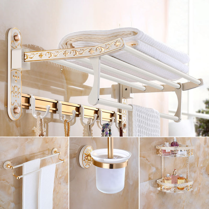 Traditional Metal Bathroom Accessory As Individual Or As a Set Beige 4-Piece Set (Toilet Brush) Clearhalo 'Bathroom Hardware Sets' 'Bathroom Hardware' 'Bathroom Remodel & Bathroom Fixtures' 'bathroom_hardware_sets' 'Home Improvement' 'home_improvement' 'home_improvement_bathroom_hardware_sets' 7116933
