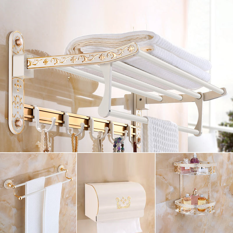 Traditional Metal Bathroom Accessory As Individual Or As a Set Beige 4-Piece Set (Toilet Paper Holder) Clearhalo 'Bathroom Hardware Sets' 'Bathroom Hardware' 'Bathroom Remodel & Bathroom Fixtures' 'bathroom_hardware_sets' 'Home Improvement' 'home_improvement' 'home_improvement_bathroom_hardware_sets' 7116934