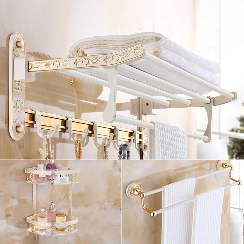 Traditional Metal Bathroom Accessory As Individual Or As a Set Beige 3-Piece Set (Towel Bar) Clearhalo 'Bathroom Hardware Sets' 'Bathroom Hardware' 'Bathroom Remodel & Bathroom Fixtures' 'bathroom_hardware_sets' 'Home Improvement' 'home_improvement' 'home_improvement_bathroom_hardware_sets' 7116939