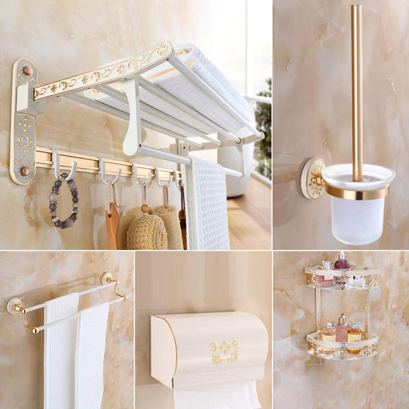 Traditional Metal Bathroom Accessory As Individual Or As a Set Beige 5 piece Set Clearhalo 'Bathroom Hardware Sets' 'Bathroom Hardware' 'Bathroom Remodel & Bathroom Fixtures' 'bathroom_hardware_sets' 'Home Improvement' 'home_improvement' 'home_improvement_bathroom_hardware_sets' 7116940