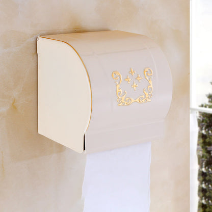 Traditional Metal Bathroom Accessories Hardware Set with Paper Holder White Tissue Box Clearhalo 'Bathroom Hardware Sets' 'Bathroom Hardware' 'Bathroom Remodel & Bathroom Fixtures' 'bathroom_hardware_sets' 'Home Improvement' 'home_improvement' 'home_improvement_bathroom_hardware_sets' 7116952