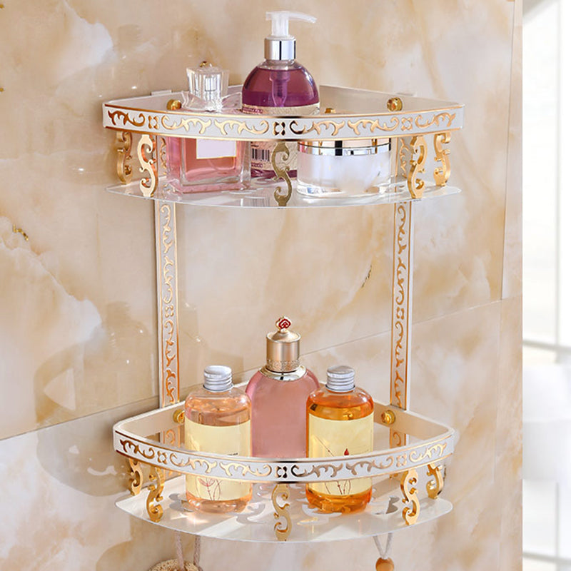 Traditional Metal Bathroom Accessories Hardware Set with Paper Holder Not Available Double Layer Triangle Bath Shelves Clearhalo 'Bathroom Hardware Sets' 'Bathroom Hardware' 'Bathroom Remodel & Bathroom Fixtures' 'bathroom_hardware_sets' 'Home Improvement' 'home_improvement' 'home_improvement_bathroom_hardware_sets' 7116967