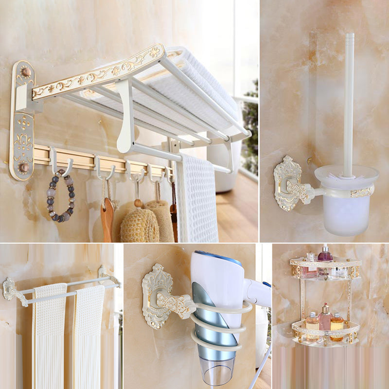 Traditional Metal Bathroom Accessories Hardware Set with Paper Holder Not Available 5-Piece Set (Hair Dryer Holder) Clearhalo 'Bathroom Hardware Sets' 'Bathroom Hardware' 'Bathroom Remodel & Bathroom Fixtures' 'bathroom_hardware_sets' 'Home Improvement' 'home_improvement' 'home_improvement_bathroom_hardware_sets' 7116973